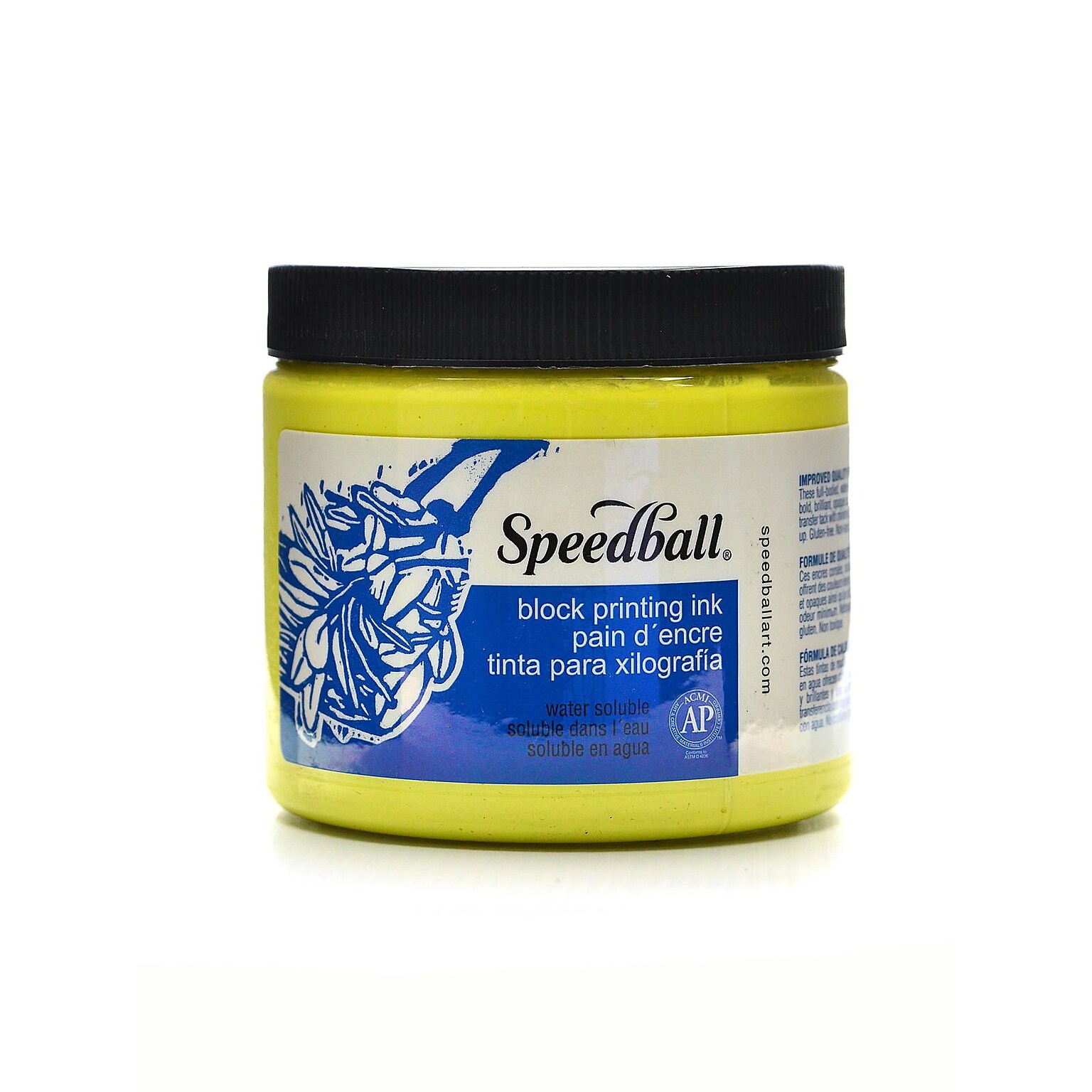 Speedball Block Printing Water Soluble Ink Yellow 16 Oz. (3705)