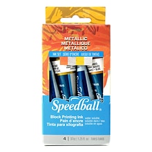 Speedball Blockprinting Metallic Ink Set Pack Of 4 (3473)