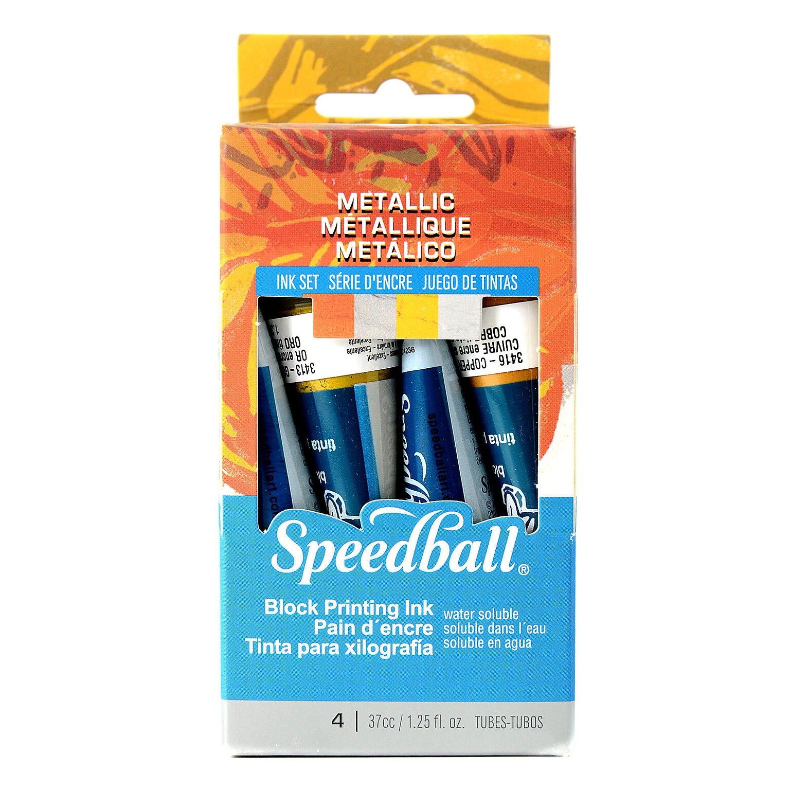 Speedball Blockprinting Metallic Ink Set Pack Of 4 (3473)