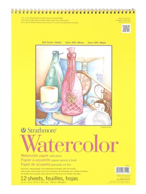 Strathmore 300 Series Watercolor Paper 11 In. X 15 In. Pad Of 12 Wire Bound [Pack Of 2] (2PK-360-11-1)