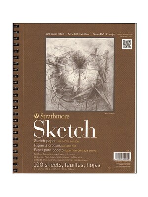 Strathmore Series 400 Sketch Pads 9 x 12, 100 Sheets, 2/Pk (2PK-455-3-1)