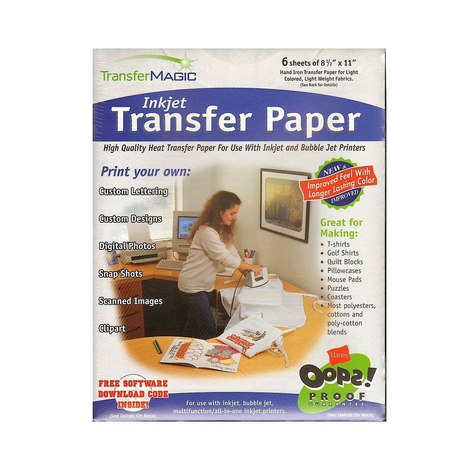 Transfer Magic Transfer Paper Pack Of 6 For Ink Jet Or Bubble Jet Printers [Pack Of 2] (2PK-FXPI-6)