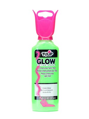 Tulip Glow In The Dark Dimensional Fabric Paint Green 1 1/4 Oz. [Pack Of 6] (6PK-65177)
