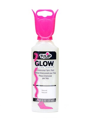 Tulip Glow In The Dark Dimensional Fabric Paint Natural 1 1/4 Oz. [Pack Of 6] (6PK-65174)