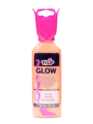 Tulip Glow In The Dark Dimensional Fabric Paint Orange 1 1/4 Oz. [Pack Of 6] (6PK-65176)