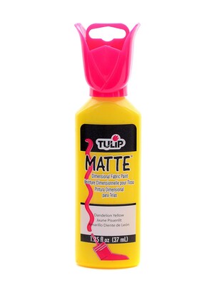 Tulip Matte Dimensional Fabric Paint Dandelion Yellow 1 1/4 Oz. [Pack Of 6] (6PK-65301)