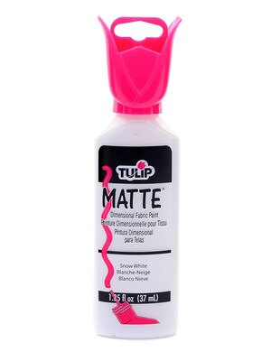 Tulip Matte Dimensional Fabric Paint Snow White 1 1/4 Oz. [Pack Of 6] (6PK-65300)