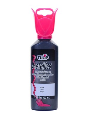 Tulip Metallic Dimensional Fabric Paint Black 1 1/4 Oz. [Pack Of 6] (6PK-65409)