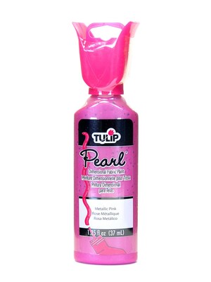 Tulip Metallic Dimensional Fabric Paint Pearl Pink 1 1/4 Oz. [Pack Of 6] (6PK-26520)