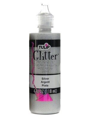 Tulip Metallic Dimensional Fabric Paint Silver 4 Oz. [Pack Of 4] (4PK-17371)