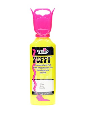 Tulip Puffy Dimensional Fabric Paint Yellow 1 1/4 Oz. [Pack Of 12] (12PK-65102)