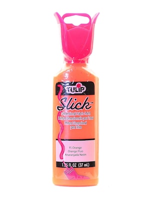 Tulip Slick Dimensional Fabric Paint Fluorescent Orange 1 1/4 Oz. [Pack Of 6] (6PK-65040)