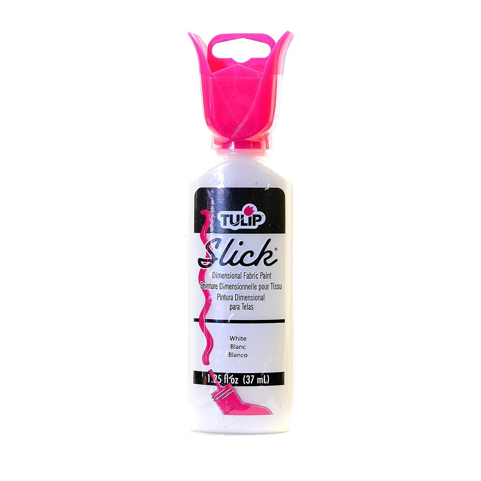 Tulip Slick Dimensional Fabric Paint White 1 1/4 Oz. [Pack Of 6] (6PK-65000)