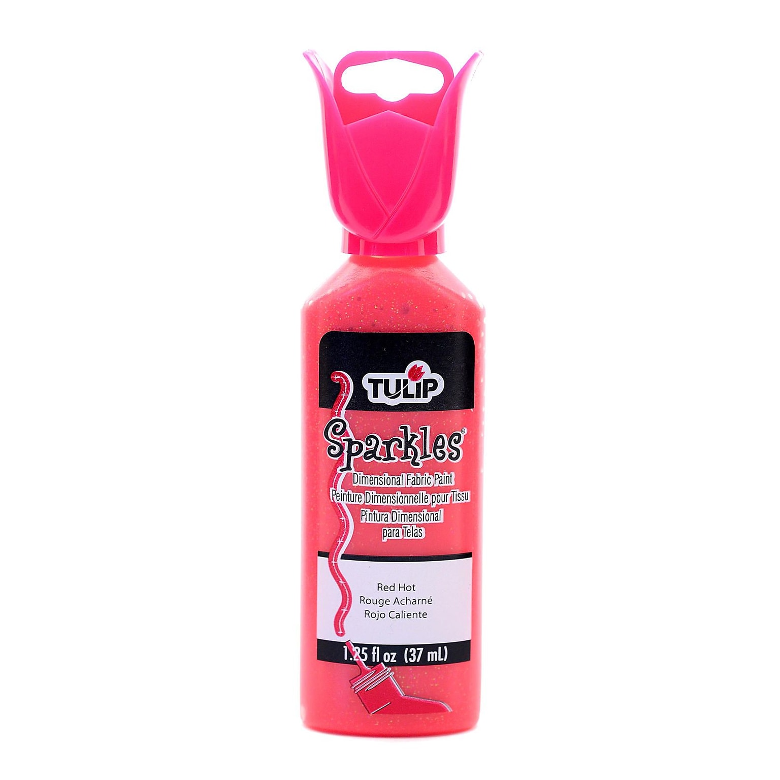 Tulip Sparkle Dimensional Fabric Paint Red Hot 1 1/4 Oz. [Pack Of 6] (6PK-20940)
