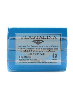Van Aken Plastalina Modeling Clay Turquoise 1 Lb. Bar  [Pack Of 4] (4PK-10107)