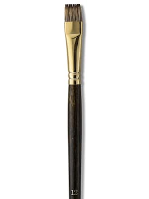 Winsor  And  Newton Monarch Brushes 12 Flat/Bright Long Handle (5501012)