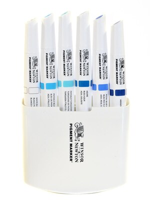 Winsor  And  Newton Pigment Marker Sets Blue Tones Set Of 6 (0290044)