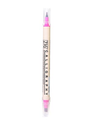 Zig Memory System Twin Tip Calligraphy Pen Pure Pink [Pack Of 12] (12PK-MS3400/25)