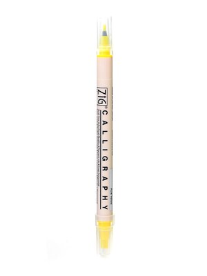 Zig Memory System Twin Tip Calligraphy Pen Pure Yellow [Pack Of 12] (12PK-MS3400/50)