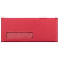 JAM Paper® #10 Window Envelopes - 4 1/8 x 9 1/2 - Brite Hue Red - 1000/carton