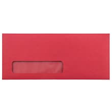 JAM Paper #10 Window Envelope, 4 1/8 x 9 1/2, Red, 250/Box (1531052C)
