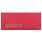 JAM Paper #10 Window Envelope, 4 1/8" x 9 1/2", Red, 50/Pack (1531052I)