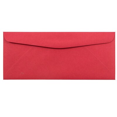 JAM Paper #10 Window Envelope, 4 1/8 x 9 1/2, Red, 50/Pack (1531052I)