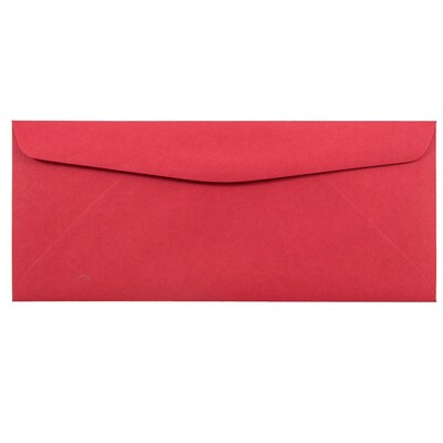 JAM Paper #10 Window Envelope, 4 1/8" x 9 1/2", Red, 25/Pack (1531052)