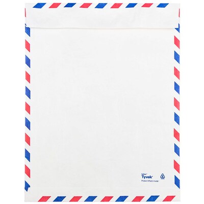 JAM Paper 9 x 12 Tear-Proof Open End Catalog Envelopes, White Airmail, 50/Pack (2131102C)