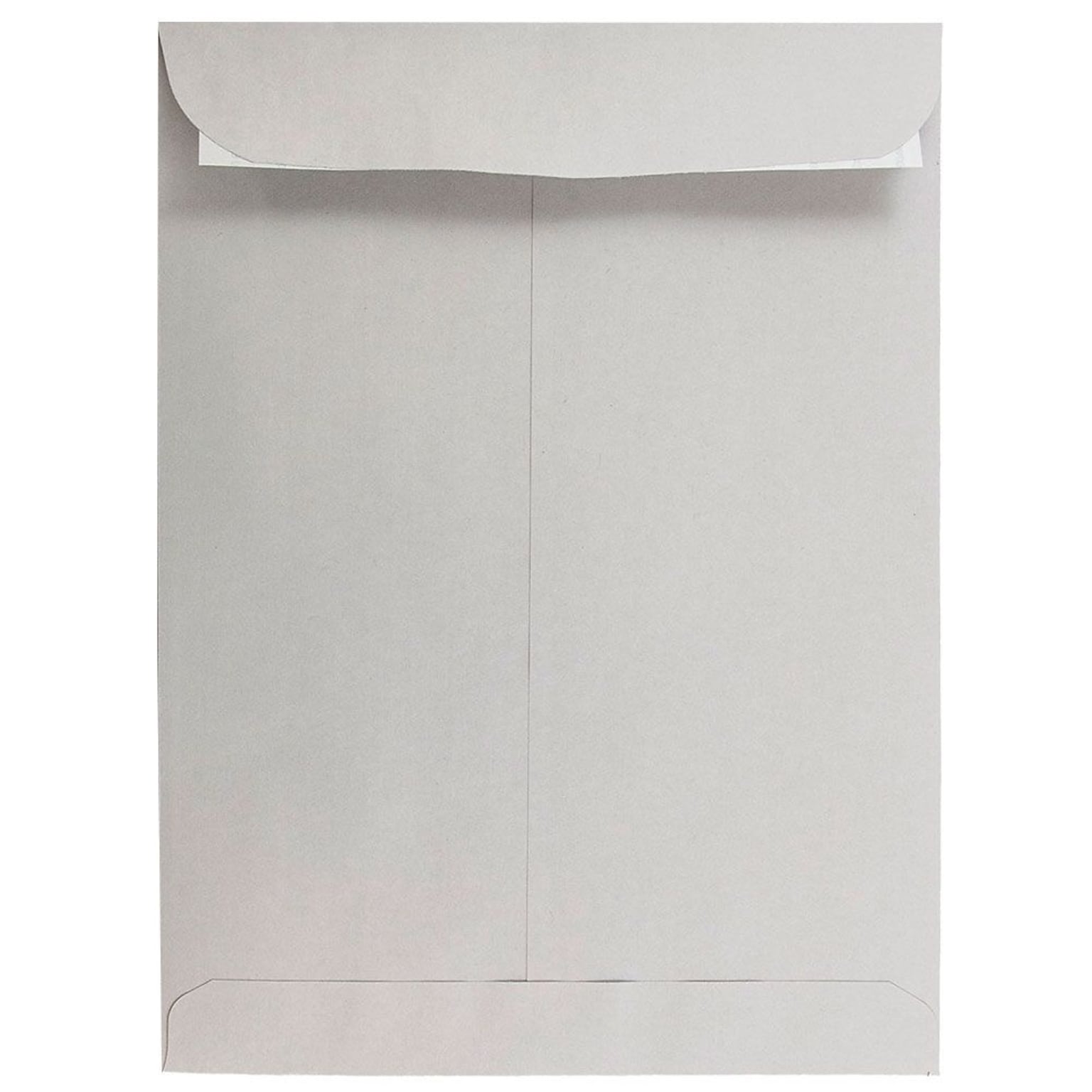 JAM Paper 9 x 12 Open End Catalog Envelopes with Peel and Seal Closure, Light Grey, Bulk 1000/Carton (12931115B)
