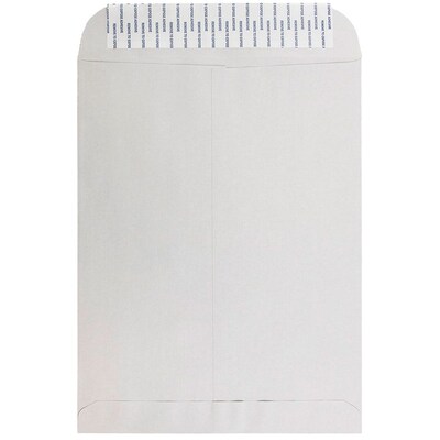 JAM Paper Peel & Seal Open End #13 Catalog Envelope, 10" x 13", Grey, 1000/Carton (12931116B)