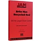 JAM Paper® 8 1/2" x 14" Legal Size Recycled Cardstock, Brite Hue Red, 50/Pack (16730927)