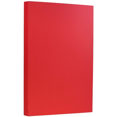 JAM Paper® 8 1/2" x 14" Legal Size Recycled Cardstock, Brite Hue Red, 50/Pack (16730927)