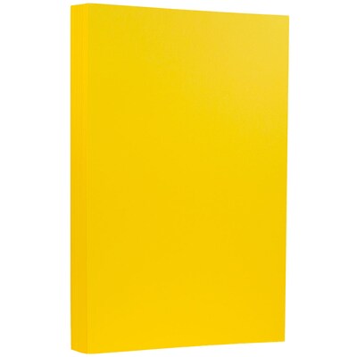 JAM Paper® 8 1/2" x 14" Legal Size Recycled Cardstock, Brite Hue Yellow, 50/Pack (16730930)