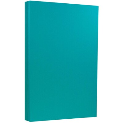 JAM Paper® 8 1/2" x 14" Legal Size Recycled Cardstock, Brite Hue Sea Blue, 50/Pack (16730935)