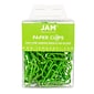 JAM Paper Small Paper Clips, Lime Green, 100/Pack (2183624)