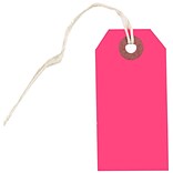 JAM Paper® Gift Tags with String, Small, 3 1/4 x 1 5/8, Neon Pink, 100/Pack (91931046B)