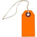 JAM Paper® Gift Tags with String, Tiny, 2 3/4 x 1 3/8, Neon Orange, 10/Pack (91931049)