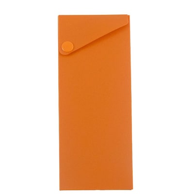 JAM Paper Plastic Snap Pencil Case, Orange (166530565)