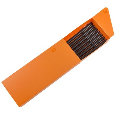 JAM Paper Plastic Snap Pencil Case, Orange (166530565)
