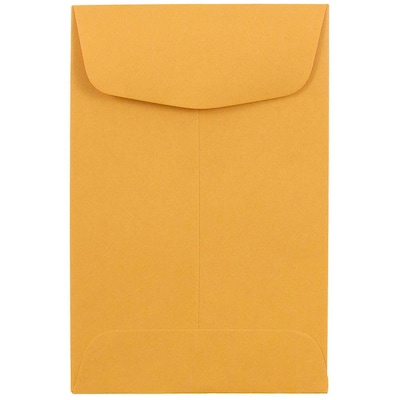 JAM Paper #4 Coin Envelope, 3 x 4 1/2, Brown Kraft, 500/Box (356731206I)