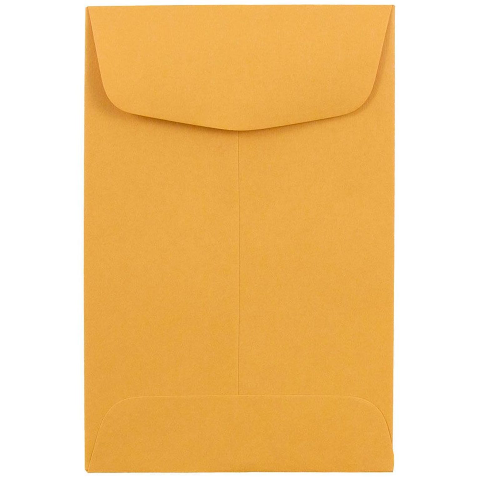 JAM Paper #4 Coin Envelope, 3 x 4 1/2, Brown Kraft, 100/Pack (356731206B)