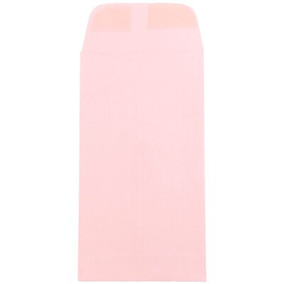 JAM Paper #7 Coin Business Envelopes, 3.5 x 6.5, Baby Pink, 50/Pack (1526773I)