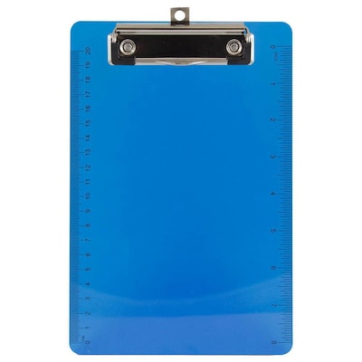 JAM Paper® Small Plastic Clipboards, 6" x 9", Blue, 1/PK (331CPMBU)