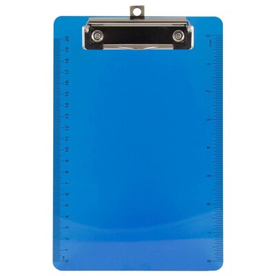 JAM Paper® Small Plastic Clipboards, 6" x 9", Blue, 1/PK (331CPMBU)