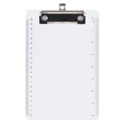 JAM Paper® Small Plastic Clipboards, 6" x 9", Clear, 1/PK (331CPMCL)