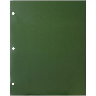 JAM Paper Laminated Glossy 3 Hole Punch 2-Pocket Folders, Green, 25/Pack (385GHPGRD)