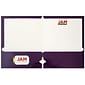 JAM Paper Laminated Glossy 3 Hole Punch 2-Pocket Folders, Purple, 25/Pack (385GHPPUD)