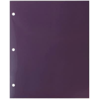 JAM Paper Laminated Glossy 3 Hole Punch Two-Pocket Folders, Purple, 6/Pack (385GHPPUA)