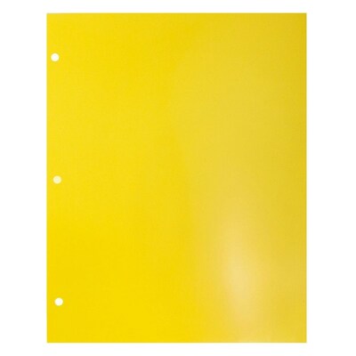 JAM Paper Laminated Glossy 3 Hole Punch 2-Pocket Folders, Yellow, 25/Pack (385GHPYED)